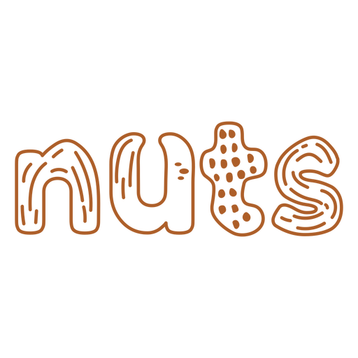 Nuts shape lettering label stroke PNG Design