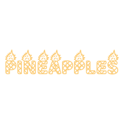 Pineapple shape lettering label stroke Transparent PNG