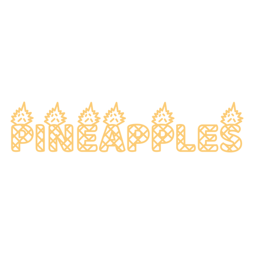 Pineapple shape lettering label stroke