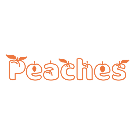 Peaches shape lettering label filled stroke