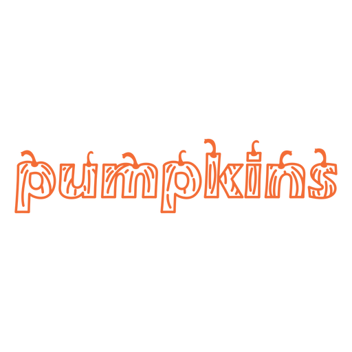 Pumpkins shape lettering label stroke