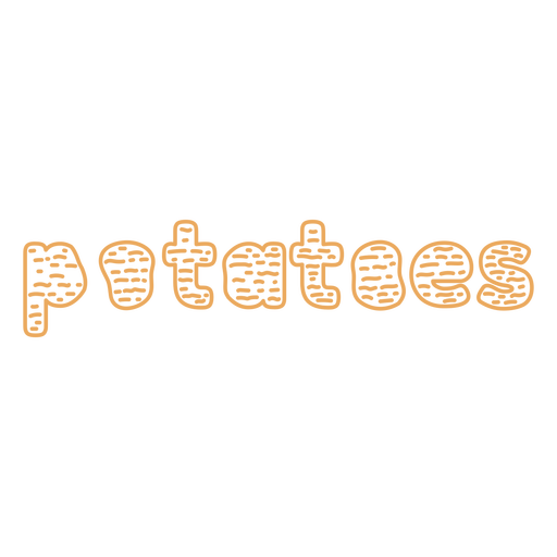 Potatoes shape lettering label stroke