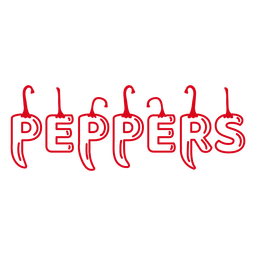 Peppers shape lettering filled stroke Transparent PNG