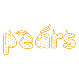Pears shape lettering stroke PNG Design