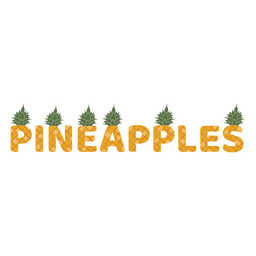 Pineapples shape lettering label semi flat PNG Design Transparent PNG