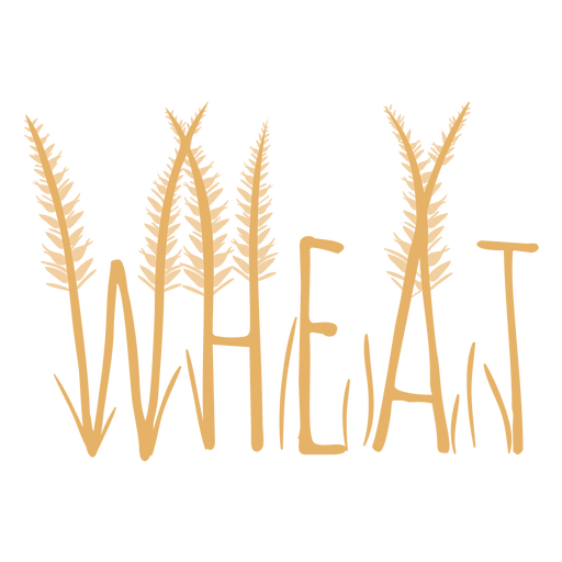 Wheat shape lettering label semi flat PNG Design