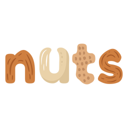 Nuts shape lettering label semi flat
