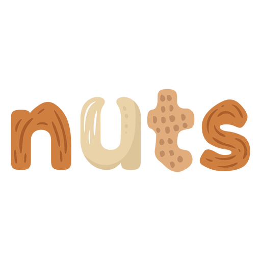 Nuts shape lettering label semi flat PNG Design