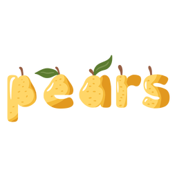 Pears shape lettering label semi flat PNG Design Transparent PNG