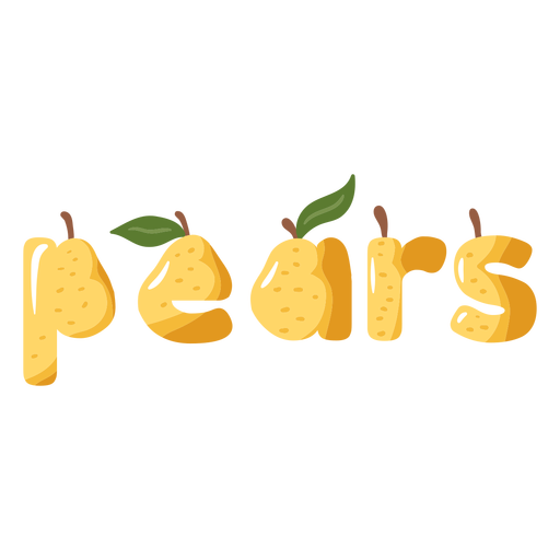 Pears shape lettering label semi flat