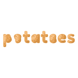 Potatoes shape lettering label semi flat PNG Design