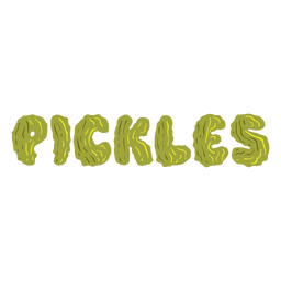 Pickles shape lettering label semi flat