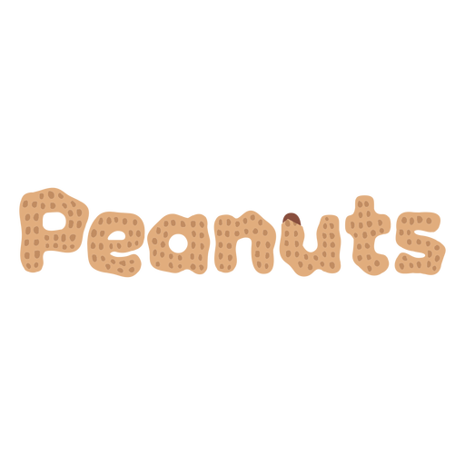 Peanuts shape lettering label semi flat PNG Design