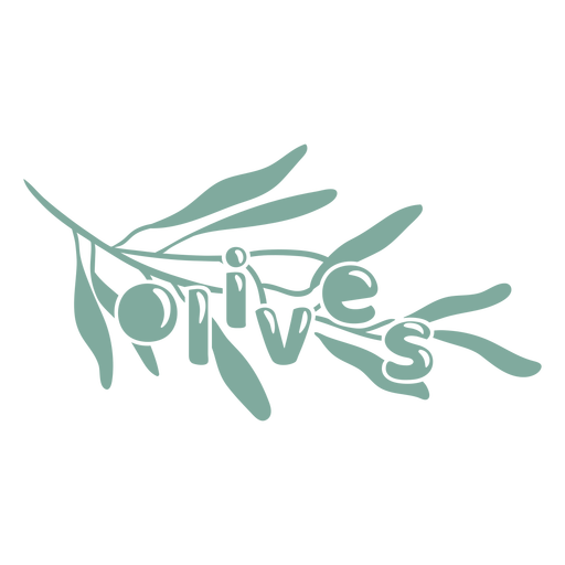 Olives shape lettering label cut out PNG Design
