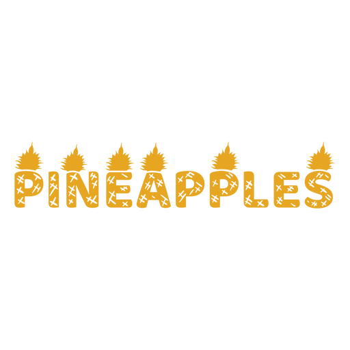 Pineapples shape lettering label cut out PNG Design