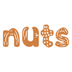 Nuts shape lettering cut out label  Transparent PNG