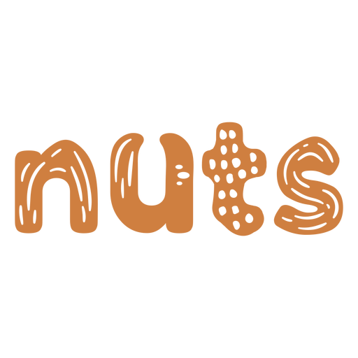 Nuts shape lettering cut out label  PNG Design