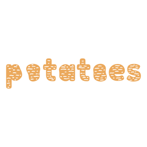 Potatoes shape lettering cut out label 