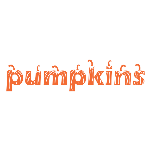Pumpkins shape lettering label cut out PNG Design