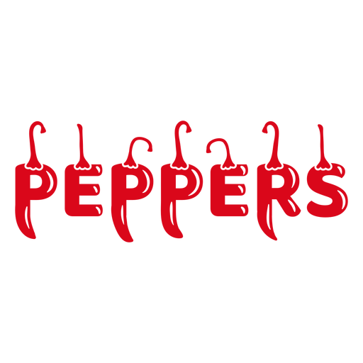 Peppers shape lettering label cut out PNG Design