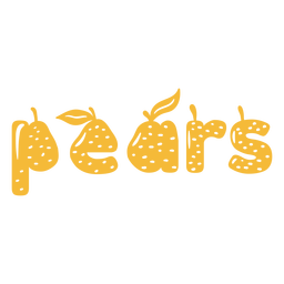 Pears shape lettering label cut out PNG Design Transparent PNG