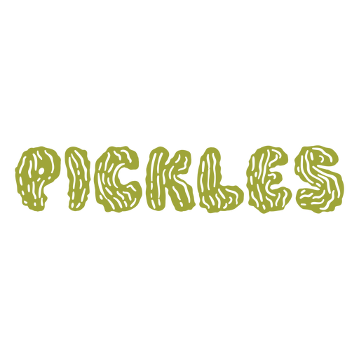 Pickles shape lettering label cut out PNG Design