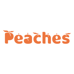Peaches shape lettering label cut out Transparent PNG