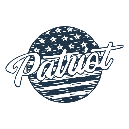 Patriot american flag filled stroke badge