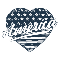 America heart flag filled stroke badge