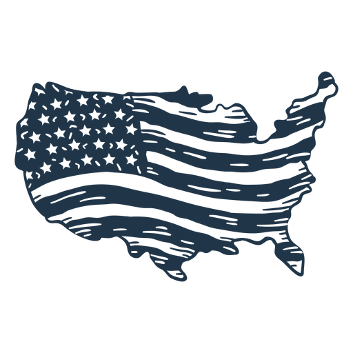 American map flag filled stroke badge PNG Design