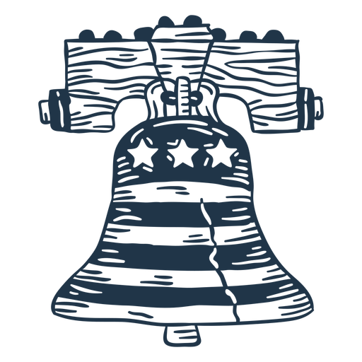 American liberty bell filled stroke badge PNG Design