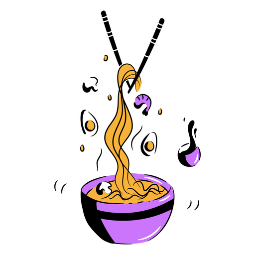 Ramen noodles and chopsticks PNG Design