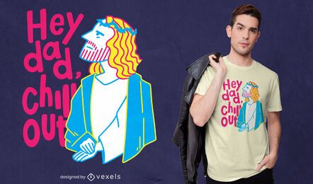 Diseño divertido de la camiseta de la cita del personaje de jesús