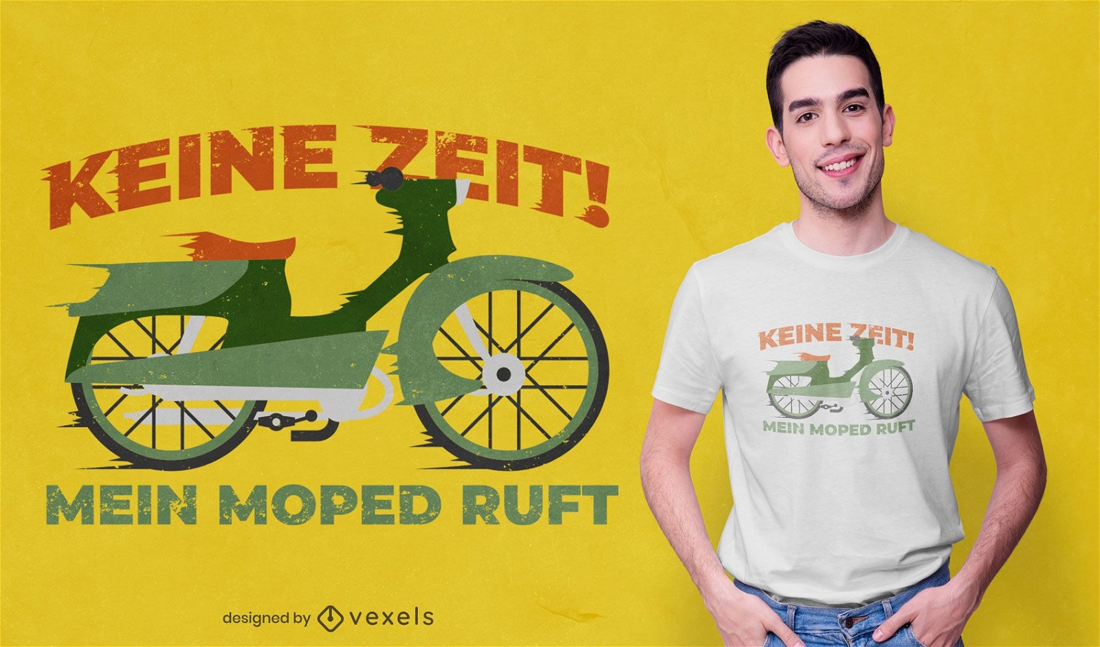 Antikes deutsches Motorrad-T-Shirt Design