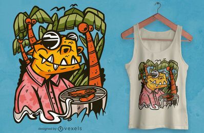 T-rex dinosaur barbecue t-shirt design T-rex dinosaur barbecue t-shirt design