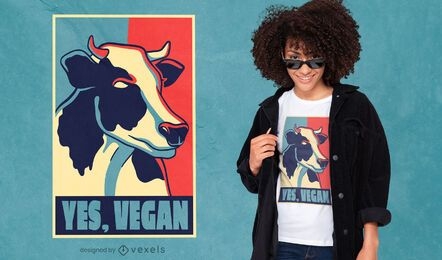 Cow poster vegan quote t-shirt design