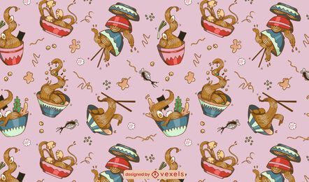 Ramen japanese food chopsticks pattern design