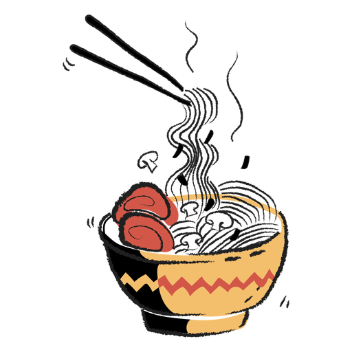 Noodle ramen soup doodle PNG Design
