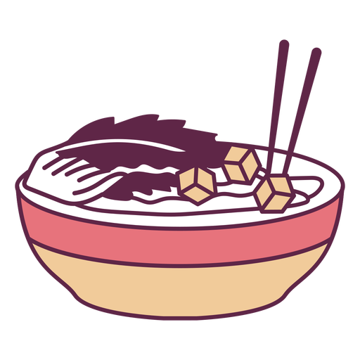 Japanese food bowl PNG Design