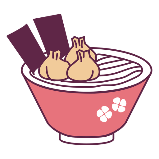 Dumpling asian food bowl PNG Design