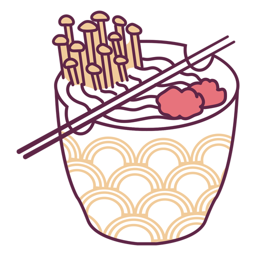 Asian food dish noodles PNG Design
