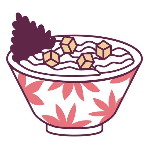 Leaf bowl noodles soup PNG Design