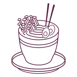 Ramen mushroom noodle food PNG Design