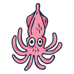 Funny Squid Cartoon PNG & SVG Design For T-Shirts