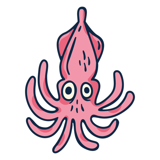 Funny Squid cartoon PNG Design
