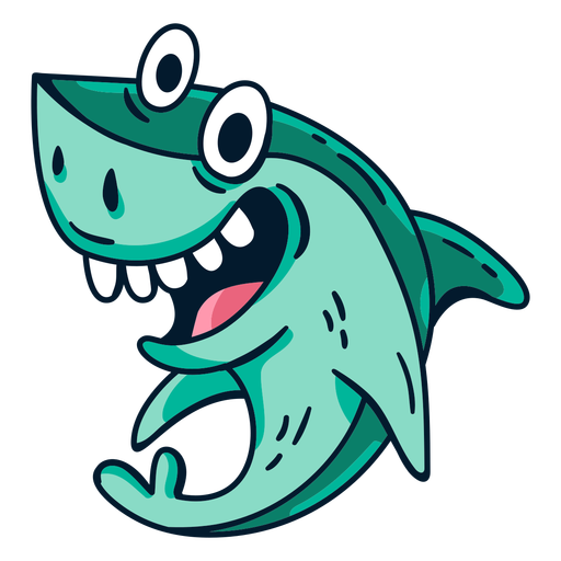 Silly shark cartoon PNG Design