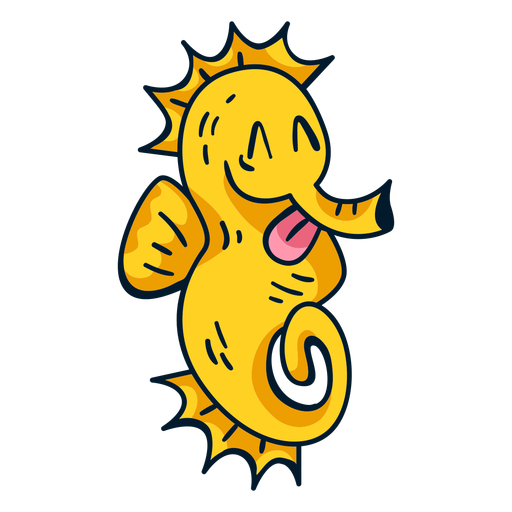 Funny seahorse cartoon PNG Design