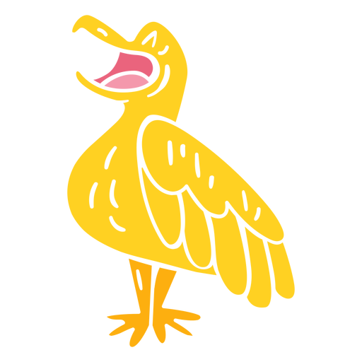 Yellow seagull cut out PNG Design