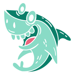 Smiling Shark Cut Out PNG & SVG Design For T-Shirts