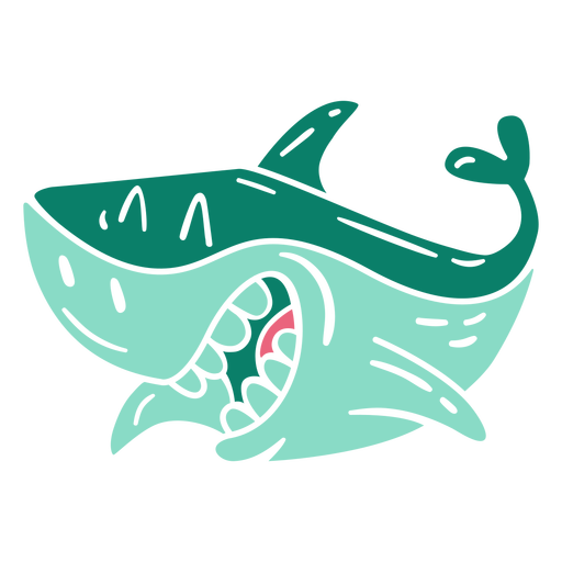 Shark smiling cut out PNG Design